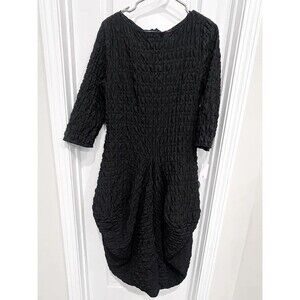 IC by Connie K Women’s Size Small Black Textured Ruched Bubble Hem Dress